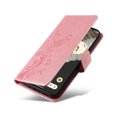 thumbnail image 6 of Compatible with Google Pixel 7 Pro Wallet Case with Card Holder & Cash Slot [RFID Blocking],Wallet Wristlet Pressed Butterfly Flower PU Leather Magnetic Flip Folio Cover for Women Men,Pink, 6 of 11