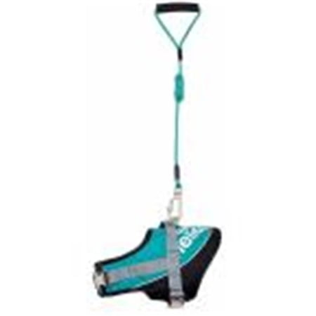 Helios Bark-Mudder Easy Tension 3M Reflective Endurance 2-In-1 Adjustable Dog Leash And Harness - Teal - Medium