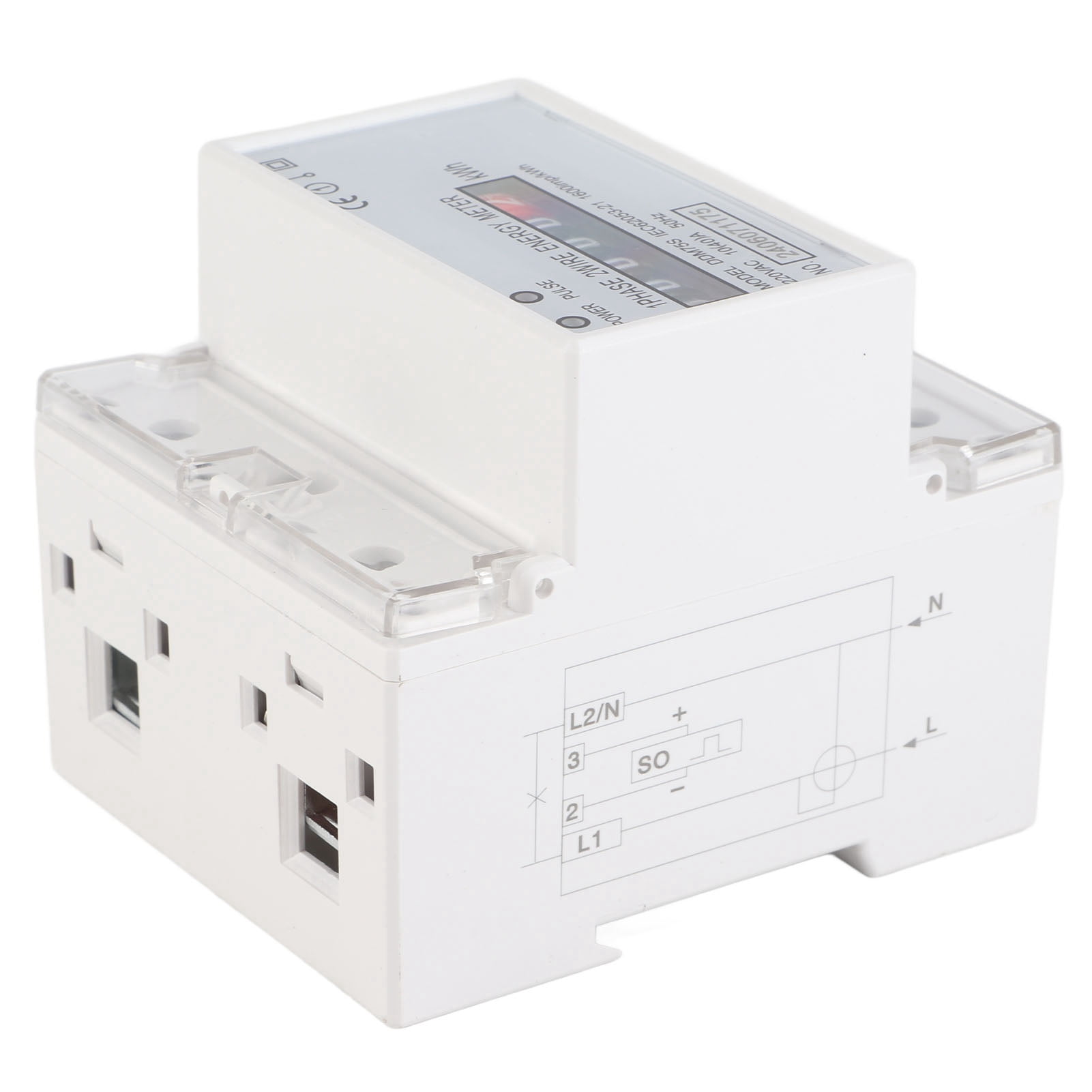Single Phase 4P LED Din Rail Electricity Power Consumption Wattmeter Energy Mete DDM75S 10‑40A