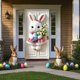 thumbnail image 5 of Decoraciones de Pascua, adornos de Pascua, regalos de Pascua, huevos de conejo de Pascua, pancartas para puerta, flores de primavera, lazo azul, diseño pastel para el hogar, decoración navideña para i, 5 of 6