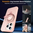 thumbnail image 5 of for iPhone 15 Pro Case with Stand [ Grade Drop Tested][Compatible with Magnet] Ring Translucent Slim Hard Back Soft Edge, Pink, 5 of 14