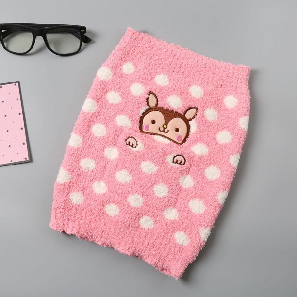 Pantalones de bebé suaves con diseño de dibujos animados para niños, pantalones cortos de cintura alta doble, pantalones de lana oblicuos con hilo de lana