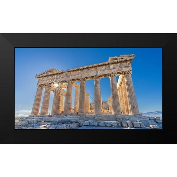 Kalika, Michael 14x10 Black Modern Framed Museum Art Print Titled - The Acropolis of Athens and Helios