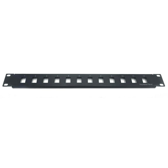 CNAweb 12 Port Unloaded Keystone Rack Mount Network Patch Panel 1U