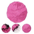 thumbnail image 3 of Unique Bargains Women Double Layer Dots Shower Cap 1 Pc Rose Red, Black, 3 of 3