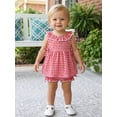 thumbnail image 5 of BemeyourBBs Toddler Baby Girl Summer Clothes Baby Girls Gingham 2 Piece Outfit 3 6 12 18 24 Months 2 3 Years Plaid Sleeveless Ruffled Neck Tunin Shirt Tops and Shorts Set, 5 of 9