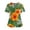 Light Green(Floral Print), variant on Iaqnaocc Hawaiian Scrubs for Women Plus Size Maple Leaf Print Nursing Uniform Trendy V Neck Side Slits Scrub Tops Party Short Sleeve Medical Workwear with Pockets Purple 4XL
