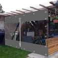 thumbnail image 4 of TOPCHANCES Clear Vinyl Curtains with Zipper Entry, Heavy Duty Waterproof PVC Clear Tarp with Grommets, Outdoor Clear Panel Curtain for Porch, Pergola, Gazebo, Patio, Enclosure (8'H x 7'W, Gray), 4 of 9