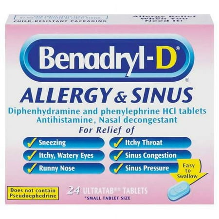 McNeil Benadryl Allergy & Sinus, 24 ea