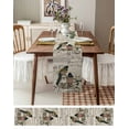 thumbnail image 4 of Table Runner 36 Inches Long for Kitchen Dining, Vintage Birds Dresser Scarf Farmhouse, Dining Table Decorations for Wedding/Parties, Country Envelope Postmark Farmhouse Botancial 13 x 36 In, 4 of 9