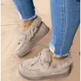thumbnail image 1 of Zapatos de mujer acolchados de algodón, otoño e invierno, tallas grandes, punta redonda, suela gruesa, forro polar, zapatos de costura, botas de nieve, 1 of 6