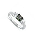 thumbnail image 4 of CHOOSE YOUR COLOR Princess Cut Multi-color CZ Wholesale Ring .925 Sterling Silver Black Female Size 4, 4 of 4