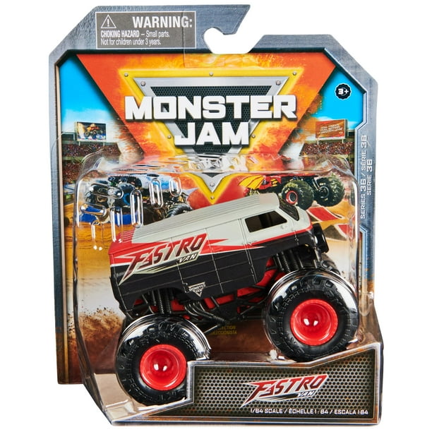 Monster Jam, Monster Truck Fastro Van Oficial, Vehículo Fundido a Presión, Escala 1:64, Juguetes para Niños a Partir de 3 Años