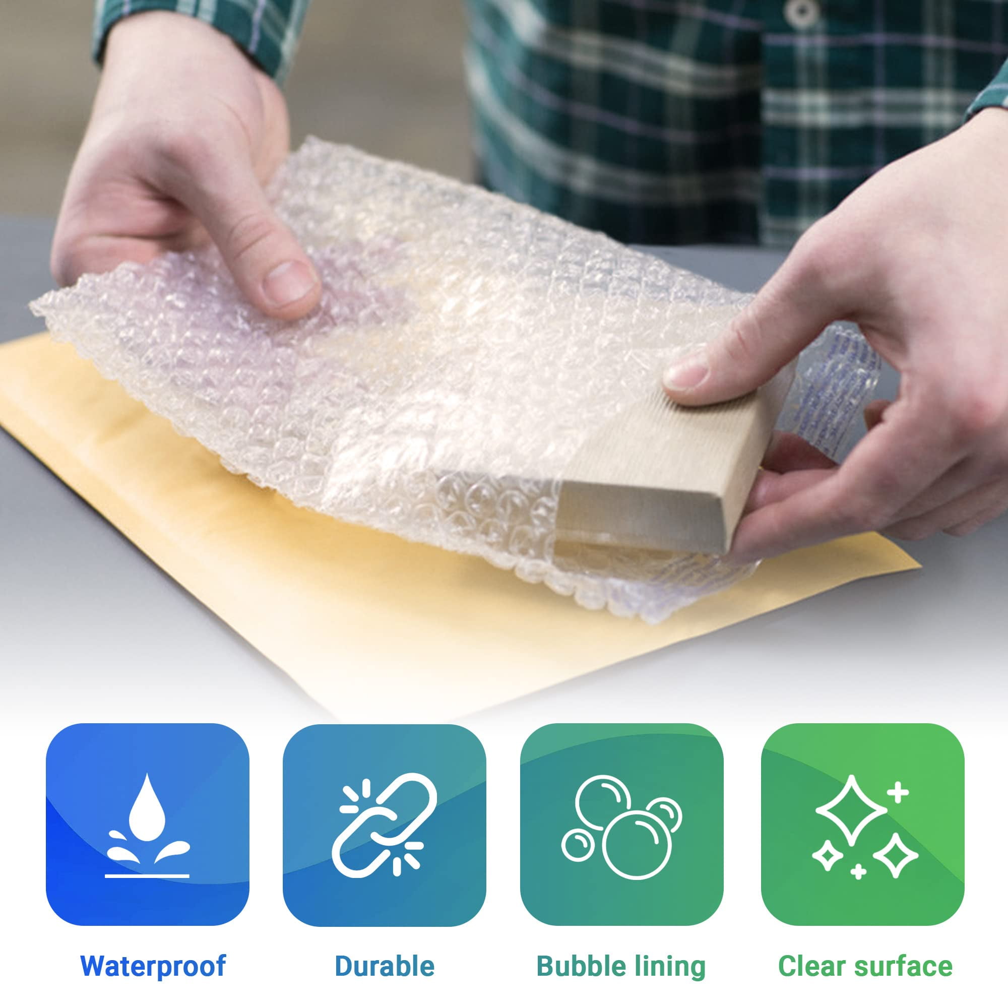 Clear Shipping Bubble Bags, Self Seal Polyethylene Pouches, 110 Count, 18 x 23.5 in