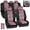 Pink, variant on BDK Zebra Print Car Seat Covers Two Tone Zebra Accent on Black, 9pc, Full Set