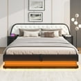 thumbnail image 3 of EUROCO Queen Size Upholstery Platform Bed with Easy Lift up Underbed Storage and 2 Nightstand, USB Charging and LED Light, Black, 3 of 16