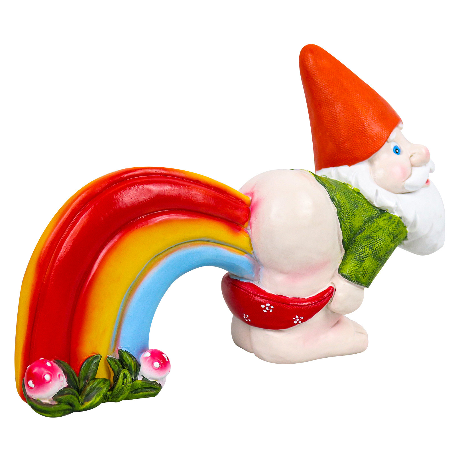 YANXIAO New Garden Rainbow Fart Gnome Statue Creative Cute Funny Gnome