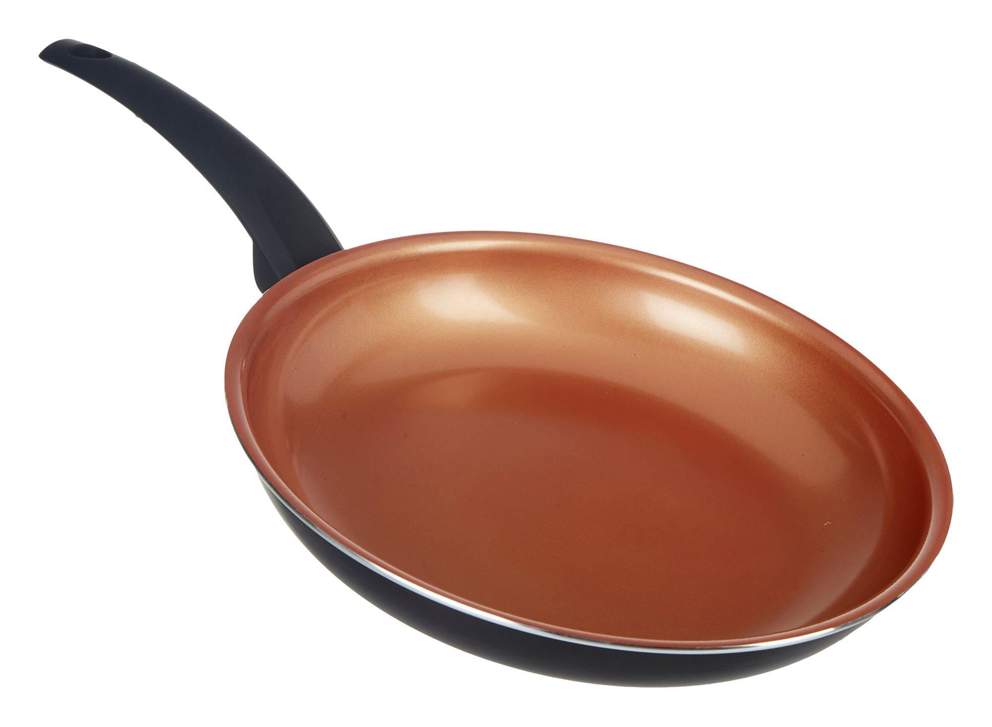 10 Inch Copper Ceramic Nonstick Fry Pan with Glass Lid 