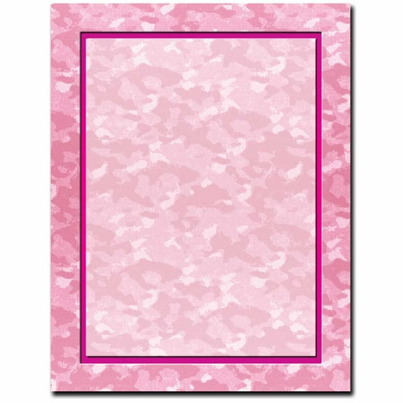 Pink Camo Letterhead Laser & Inkjet Printer Paper, 100 Sheets