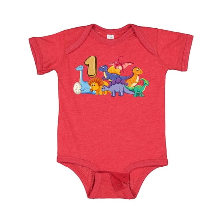 

Inktastic 1st Birthday Dinosaurs Gift Baby Boy or Baby Girl Bodysuit