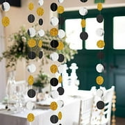Paper Garland Circle Hanging Decoration Congratulation Banner Bachelorette Garland Streamers for Party Decorations Backdrop Decoration for Retirement Wedding Party Supplies (Circle)