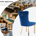 thumbnail image 5 of Upholstered High-end Dining Chairs,Tufted Side Chair with Golden Stainless Steel Plating Legs,Nailhead & Back Ring Pull Trim, Kitchen Dining Room Furniture,Tufted Dining Chairs(Blue,Set of 6), 5 of 11
