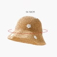 thumbnail image 6 of Grandest Birch Women Beach Straw Hat Hollow Out Flower Decor Sunshade Anti-UV Good Breathability Foldable Photo Prop Vacation Cap Lady Fisherman Hat ,Gift, 6 of 7