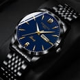 thumbnail image 2 of Reloj de hombre con correa de acero, luminoso, resistente al agua, reloj de hombre de negocios, reloj de cuarzo de moda, 2 of 6