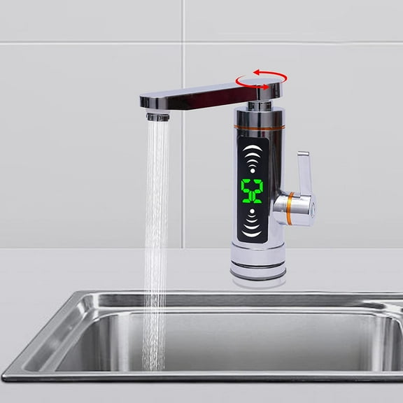 Fichiouy 3000W Instant Heater LED Display Hot Water Faucet 110V Electric Heater Rotatable