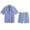 Blue, variant on AZoiNM Men's Short Sleeve Shorts Suit Set Summer Two Button Notch Lapel Loose Fit