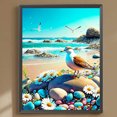 thumbnail image 1 of Pintura de diamante 5D DIY Taladro redondo completo Gaviota caminando en la playa Decoración para el hogar JShteea El nuevo, 1 of 9