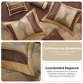 thumbnail image 4 of Lanco Brown Comforter Set , King Size , 7 Pieces Fashion Jacquard Bedding Set, 4 of 8