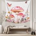 thumbnail image 5 of Pink Mushroom Tapestry for Bedroom Wall Hanging Tapestry, Spring Botanical Floral Summer Ceiling Backdrop Tapestries Poster Blanket Wall Decor for Teens Room Living Room Dorm 59" x 79", 5 of 8