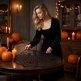 thumbnail image 6 of Halloween Spider Web Tablecloth - Black Lace 40 Inch Table Cover for Party Decor, Gothic Lace Table Topper for Dinner Buffet Scary Movie Night & Haunted House, 6 of 8
