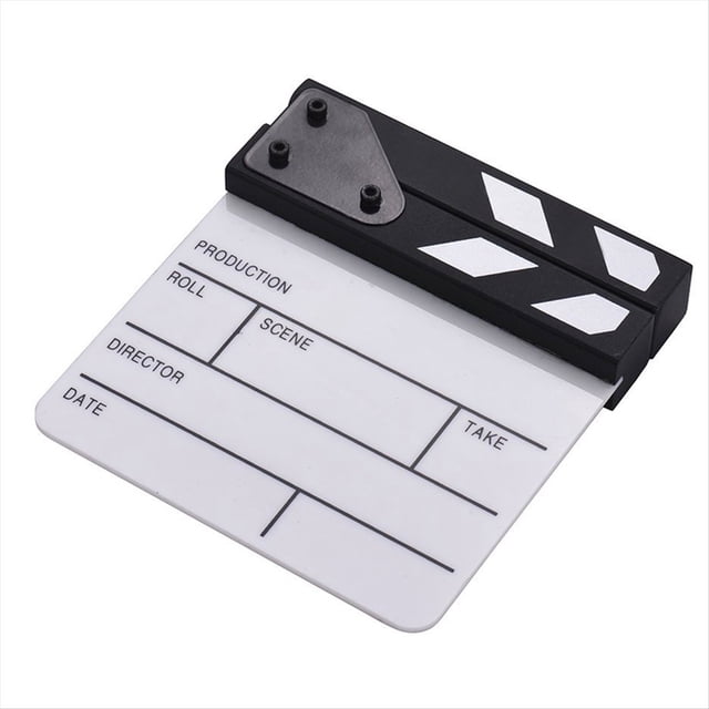 Claqueta Compacta de Borrado en Seco para Cine, Televisión, Cine, Escenas de Acción, Color y Negro.