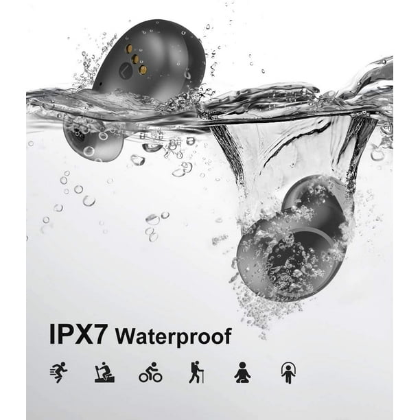 axGear Wireless Earbuds Aufo Bluetooth 5.0 Earbuds in Ear with Microphone Stereo IPX7 Waterproof Wireless Headphones USB C Quick Charge Walmart