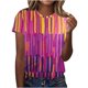 thumbnail image 1 of Tops de Ajuste Suelto para las Mujeres Nueva Manga Corta Cuello Redondo Suéter Caballo Casual Impreso Camiseta, Ligero Top de Verano, 1 of 6