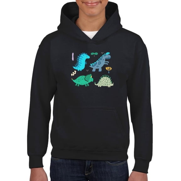 Colored Dinos Hoodie Juniors -Image by Shutterstock,  Large