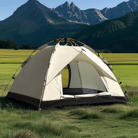 Pop‑Up Automatic Camping Tent, Lightweight Instant Foldable Outdoor Shelter with Windproof UV‑Protection to Shield Users for Beach, Hiking & Family Camping