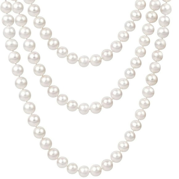 TUOKAY Collier de Perles des Années 1920 pour Femmes Filles, Collier de Perles Imitation Fausses Perles, Collier Long Vintage Costume Bijoux 55 Pouces