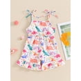 thumbnail image 6 of Suealasg Kids Girl Cami Jumpsuit 6M 1T 2T 3T 4T Baby Girls Sleeveless Square Neck Dinosaur Print Romper Shorts Toddler Girls Summer Clothes, 6 of 9