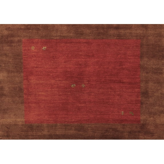 Ahgly Company Indoor Rectangle Abstract Brown Contemporary Area Rugs, 5' x 8'