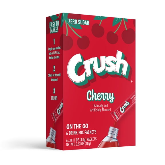 Crush Powder Drink Mix, Cherry 6 Stickpacks