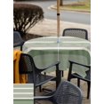 thumbnail image 5 of Outdoor Tablecloth with Umbrella Hole for Patio/Picnic/Party/Camping, Sage Green Stripe Waterproof Table Cloth Square Cover Washable, Modern Minimalist Geomertic Striped Beige (54"x 54"), 5 of 9