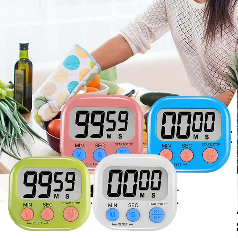 1pc Large Screen Magnetic Digital Timer With Big Lcd Display And