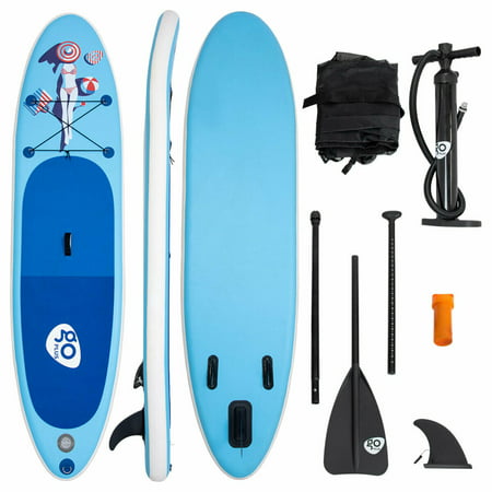 Goplus 10' Inflatable Stand Up Paddle Board SUP W/ Fin Adjustable Paddle Backpack (Best Adjustable Sup Paddle)