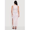 thumbnail image 3 of Women's Crochet Shadow Stripe Side Slit Maxi Dress, 3 of 3