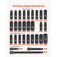 thumbnail image 3 of Juego de enchufes VEVOR 1/2 Drive Impact de 29 piezas CR-V Steel, 3 of 9