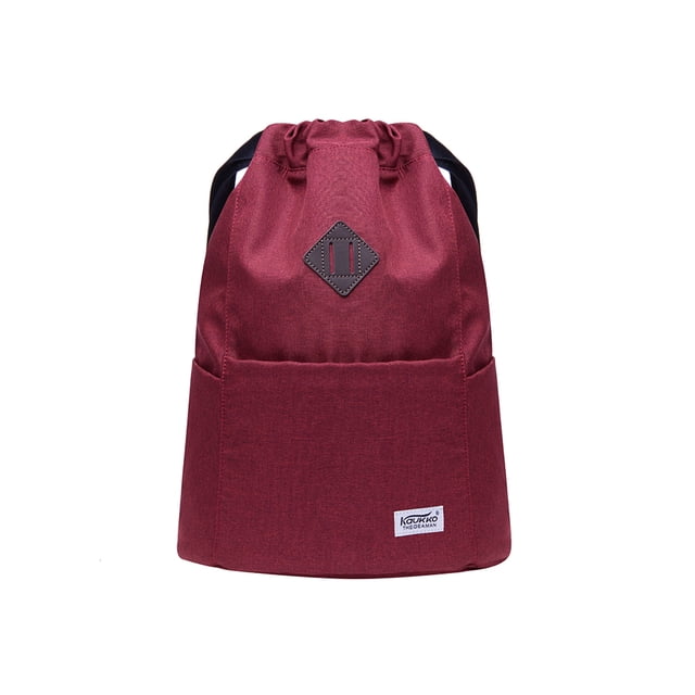KAUKKO Cordón Deportes Mochila Gimnasio Yoga Bolsa Hombro Mochila para Hombres y Mujeres KAUKKO K3031-Red