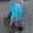 Blue, variant on Women Trendy Plus Size Vintage Holiday Floral 3/4 Sleeve Vintage Dresses for Cardigan Coat or Jacket